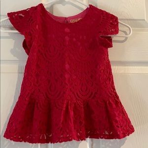 Red Lace Peplum Top